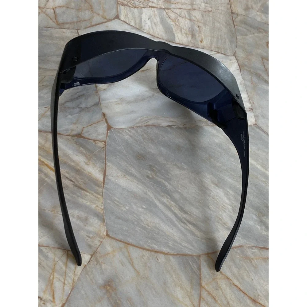 Solar Shield SS SQ LITE SMK-29003 Black Fit Over Wrap Sunglasses Square Smoke
